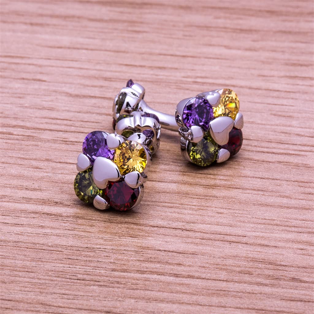 Markowe spinki do mankietów Wielokolorowe spinki do mankietów Przyciski ślubne Akcesoria do mankietów dla gości (kolor: A, rozmiar: 12 * 7 mm)