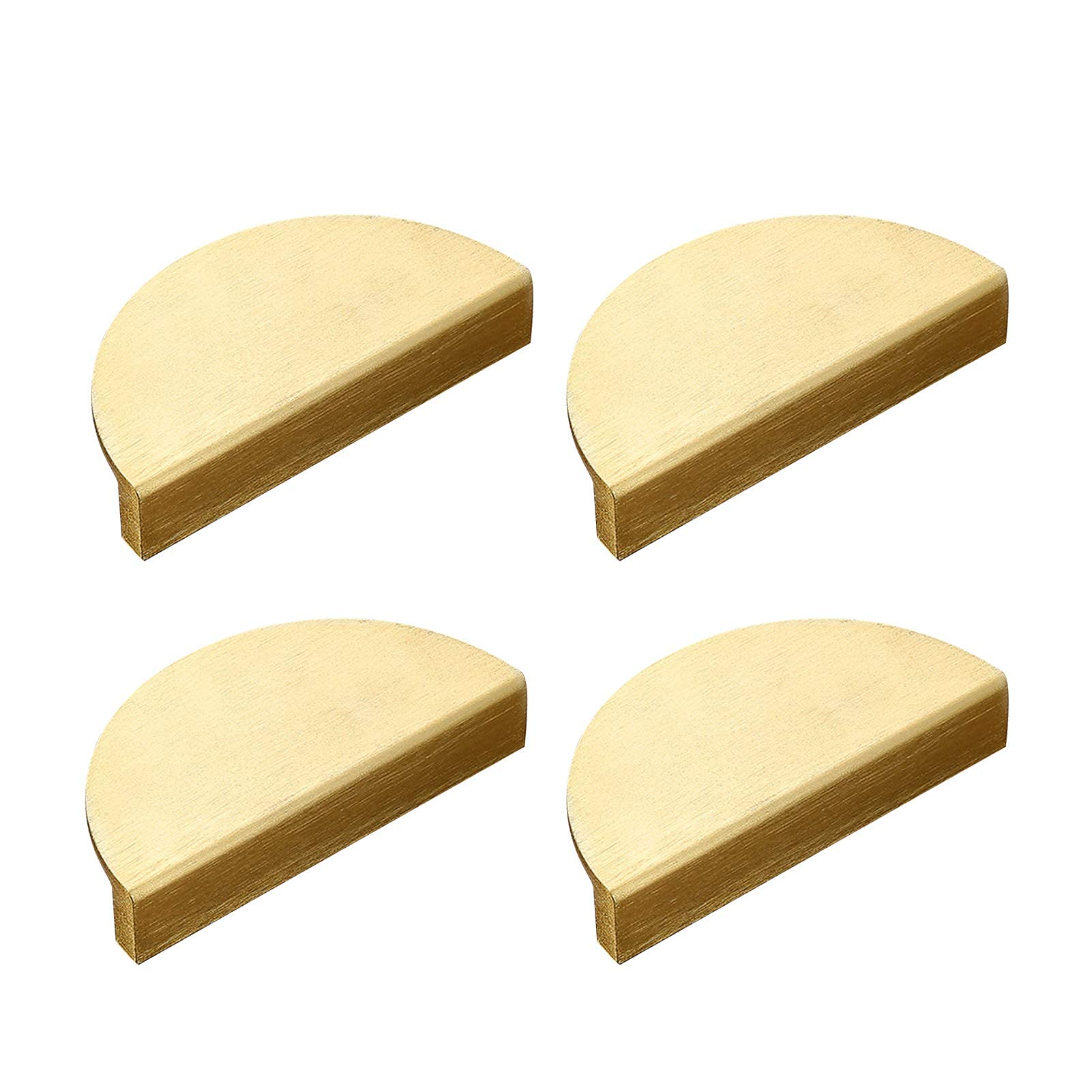 4PCS Half Circle Moon Drawer Knobs Pull Handles,3.9'' Half Moon Pulls Cabinet Handle,Brass Dresser Drawer Knob, Semicircle Dresser Pulls Cabinet Handle for Cabinetry,Wardrobe, Book Cabinet (4pcs/set)