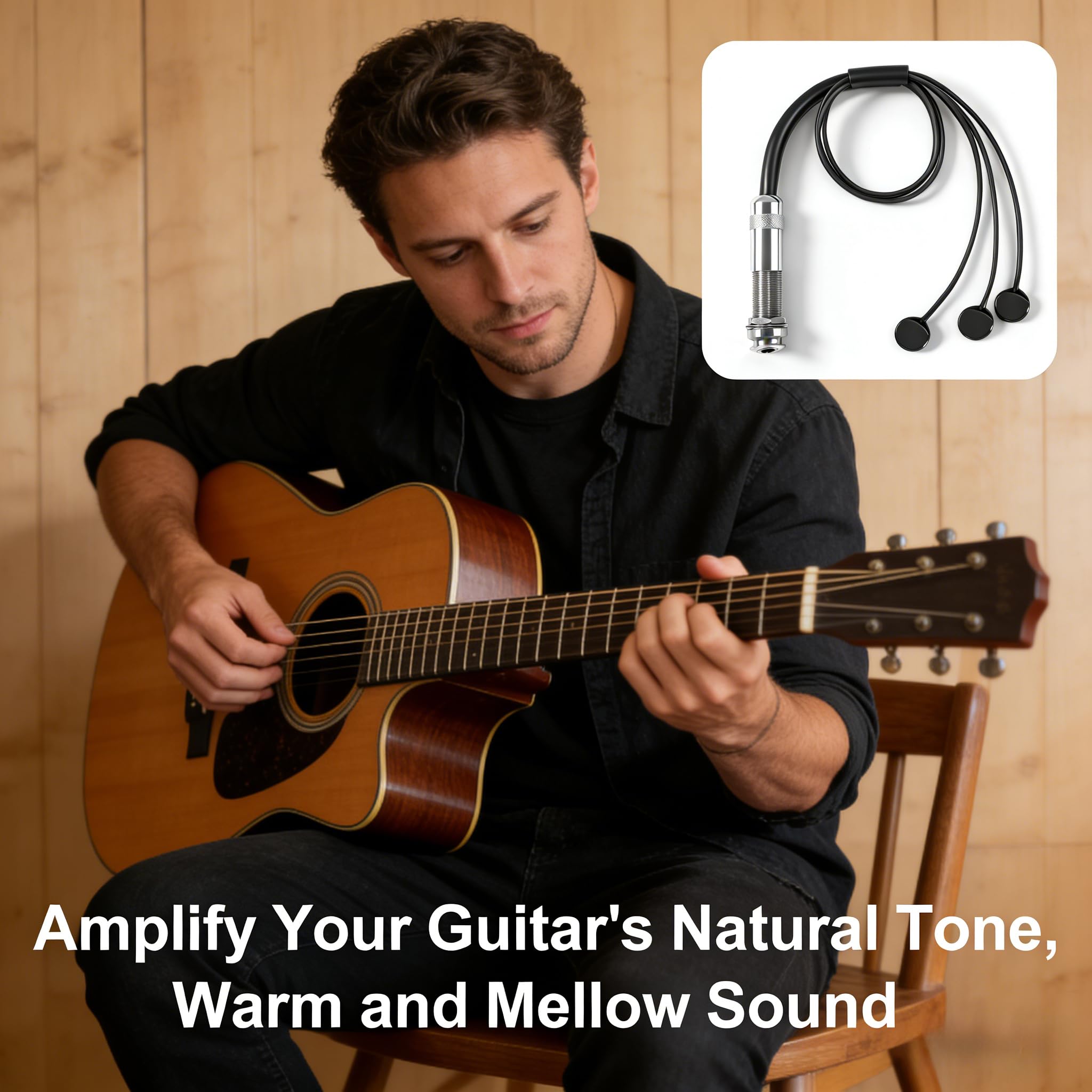 Mini pickup per chitarra acustica, pickup piezoelettrico passivo con tre pickup piezo bilanciato per chitarre acustiche, modelli GS Mini e Journey pieghevoli, chitarra acustica con corde in acciaio