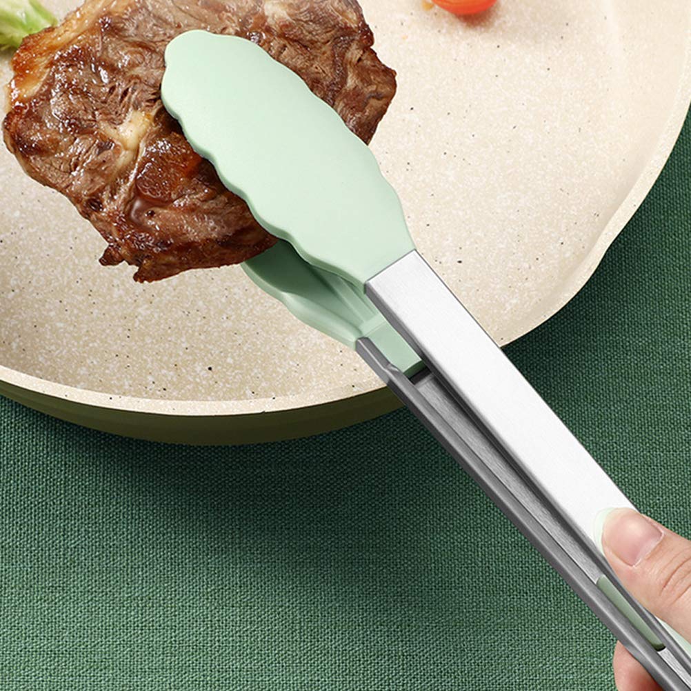 Kitchen Silicone Tong Stainless Steel Heat Resistant Smart Locking Clip for Cooking, Serving, Barbecue, Salad, Ice, Oven