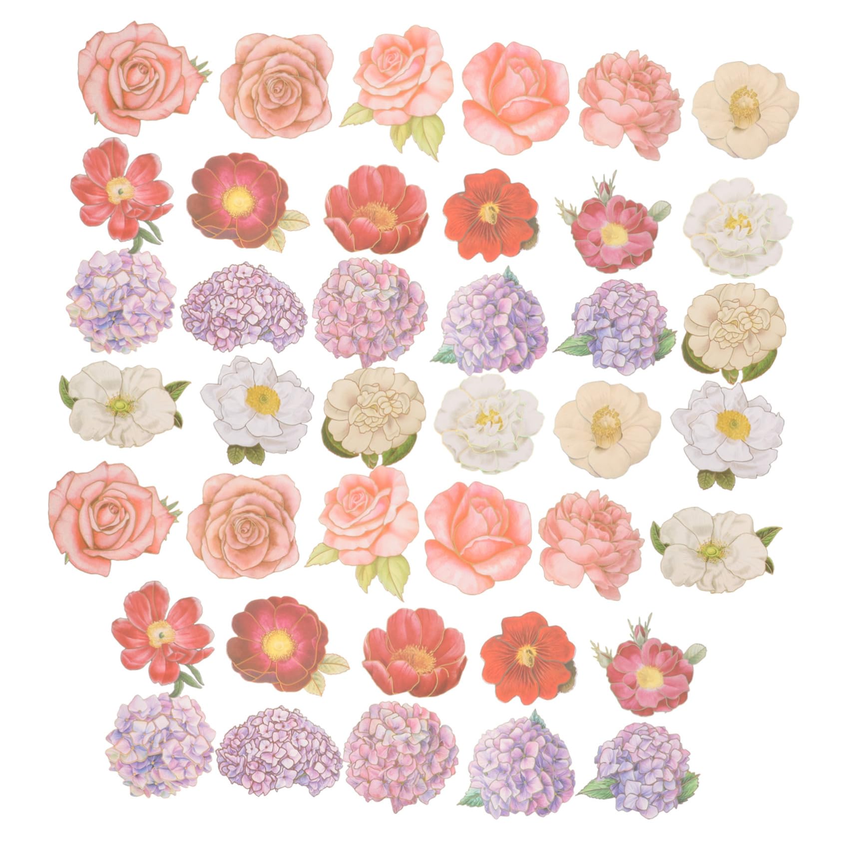 Uonlytech 5 Series Pegatinas De Flores Para Scrapbooking Stickers De Plantas Para Manualidades Decoración De Álbumes Y Diarios Creativo Y Duradero 40 Hojas*5