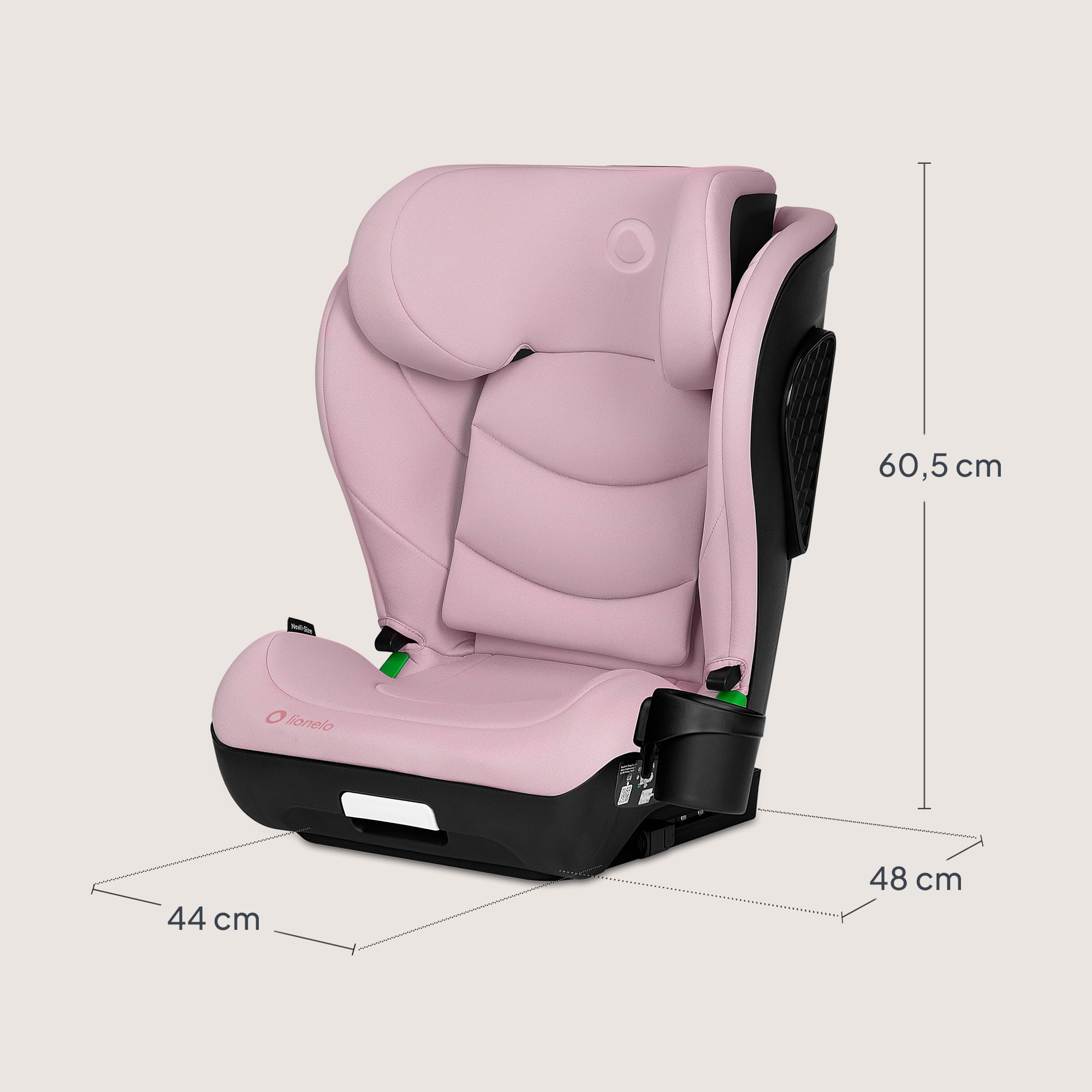 LIONELO NEAL I-SIZE Kindersitz, Gruppe 2 3, von 100-150 cm | Von ca. 3 bis 12 Jahren Befestigung ISOFIX oder ohne Gurte Verstellbare Kopfstütze Seitenschutz Armlehnen Standard R129