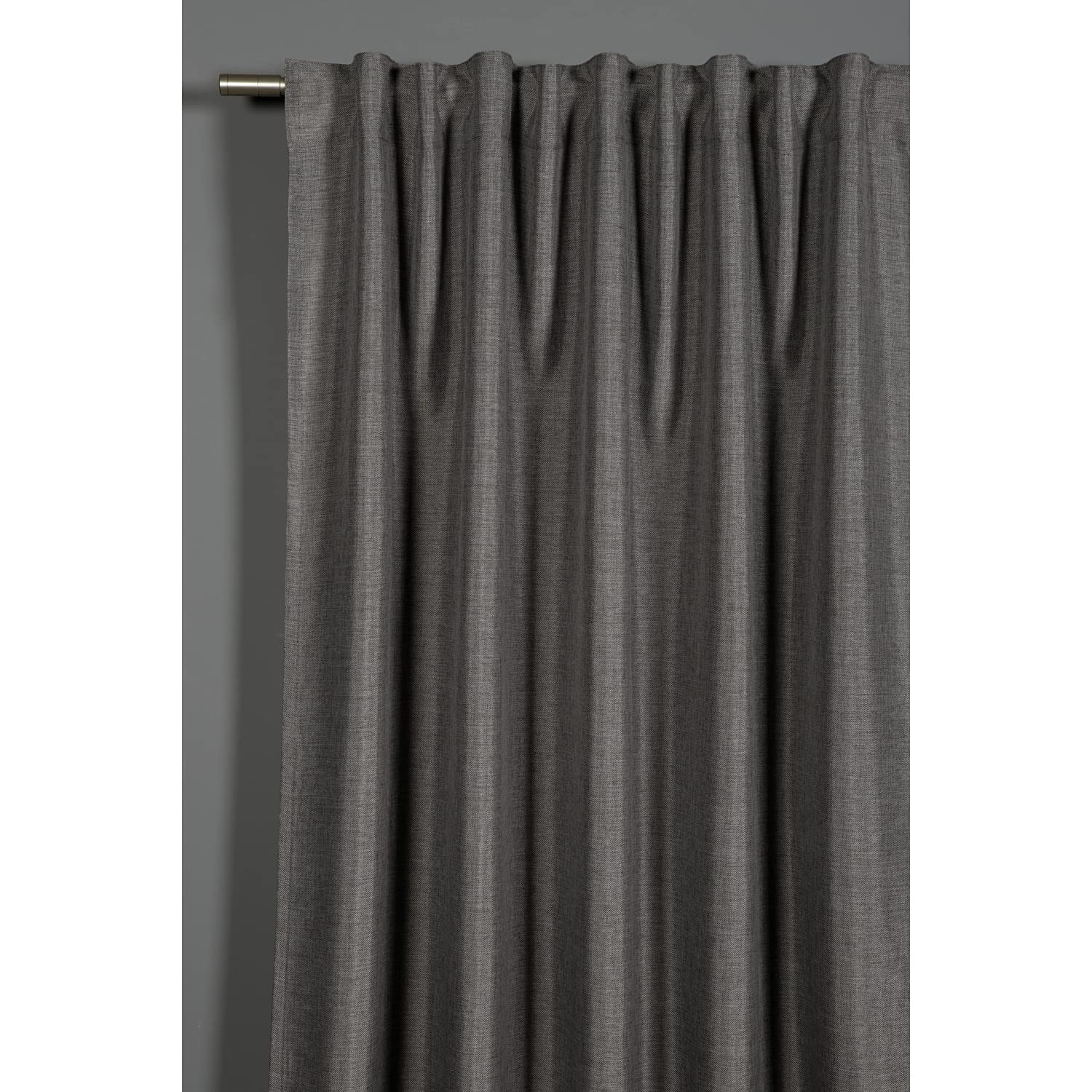 Gardinia Vorhang mit verdeckten Schlaufen und Gardinenband, Lichtdurchlässig, Sichtschutz, Blendschutz, Transparent, Gardine mit Strukturdeko, Grau, 140 x 245 cm