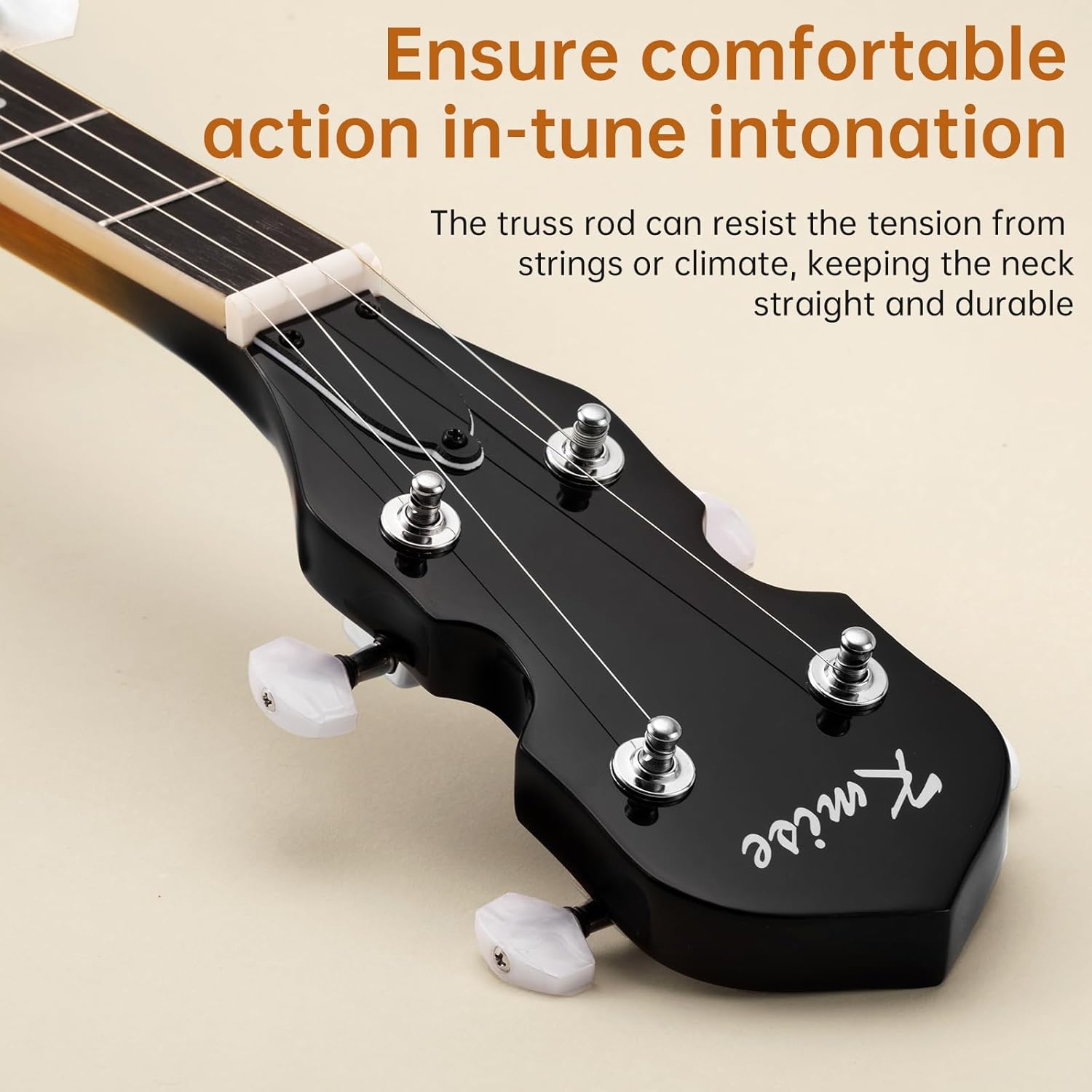 Banjo, Kmise 5 String Beginner Banjo 38 inch Full Size with Remo Head Closed Back with Removable Resonator, Tuner, Strings, Finger Picks, Strap, Bag, Accessories Set Gift Choice for Adults Beginner