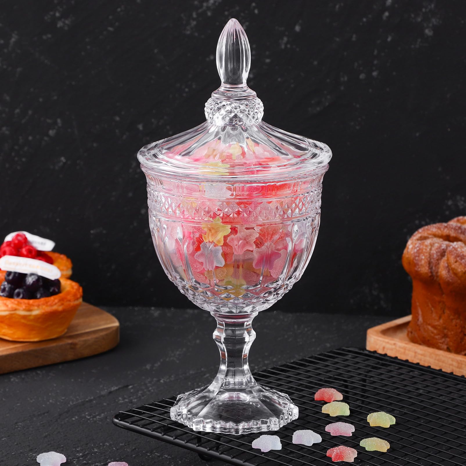 Barattolo Vetro Decorativo per Caramelle Coperchio, Stile Europeo