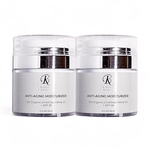 RB Beauty - 2 bombas de humectante antienvejecimiento sin aire, aceite de semilla de cáñamo orgánico + antioxidantes + ácidos grasos esenciales