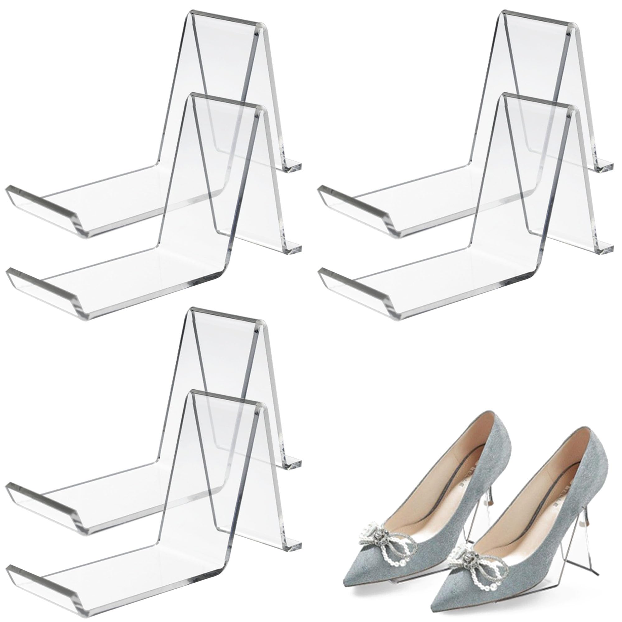 6 Pcs Présentoir Sandales Transparent Support Chaussure Organique Acrylique Supports Sandales Transparentes Sandales Chaussures Présentation Vitrine Élastique Chaussures (B)