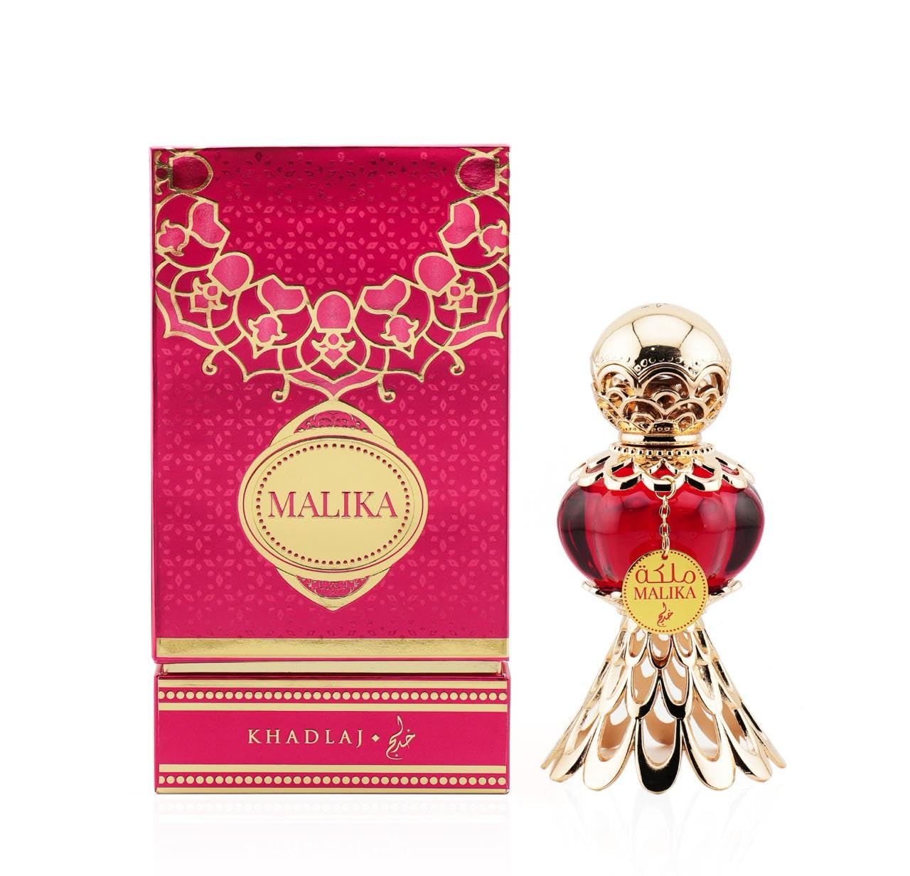 KHADLAJ Malika Red 15 mL - Eau de Parfum Concentrado (CPO) für Männer und Frauen - Lang anhaltender Duft mit blumigen und holzigen Noten.
