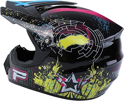 Miniatura 7 de DOT - Casco todoterreno para adultos, casco de motocross, motocross, ATV, motocicleta, guantes de casco compatibles con FMVSS 218