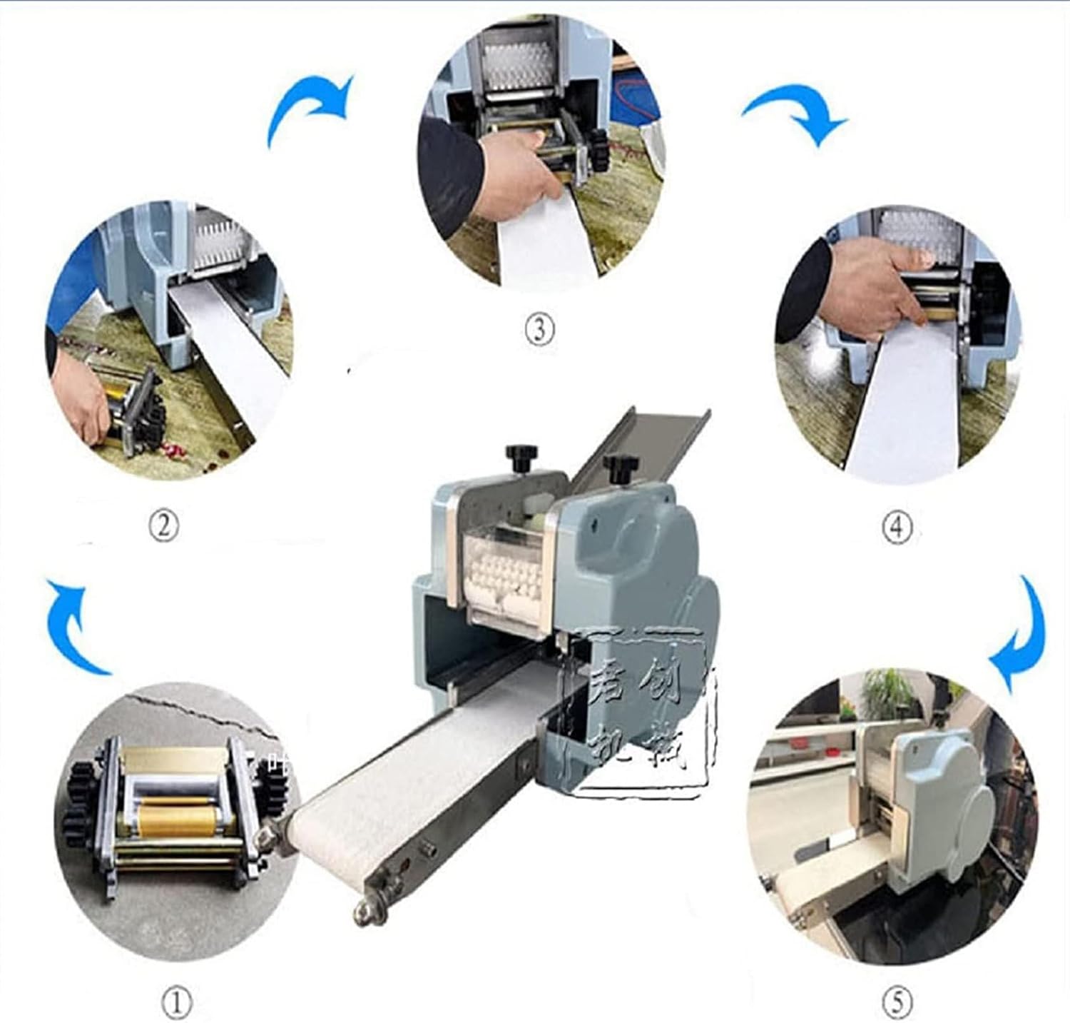 Electric Dumpling Wrapper Maker Automatic Wonton Maker Machine Dough Processing Machine,Commercial Dumpling Skin Machine with 1 Mold for Wonton Ravioli Pierogi, 40 Pcs/Min