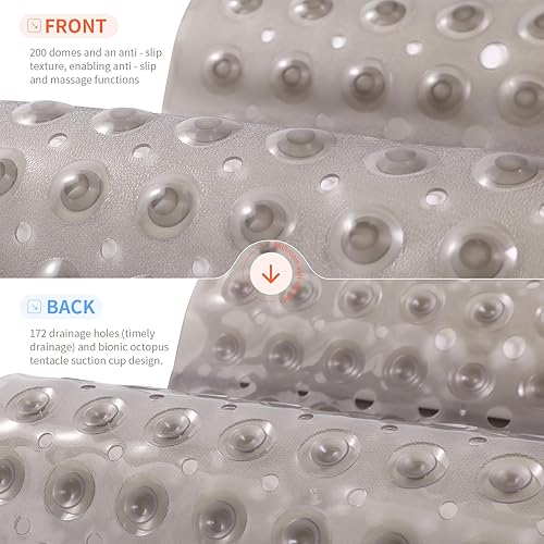 Miniatura 2 de Tapete antideslizante para tina, 39.3 x 15.7 pulgadas (aproximadamente 100 × 15.7 in), suave, de gran tamaño, lavable a máquina, antideslizante