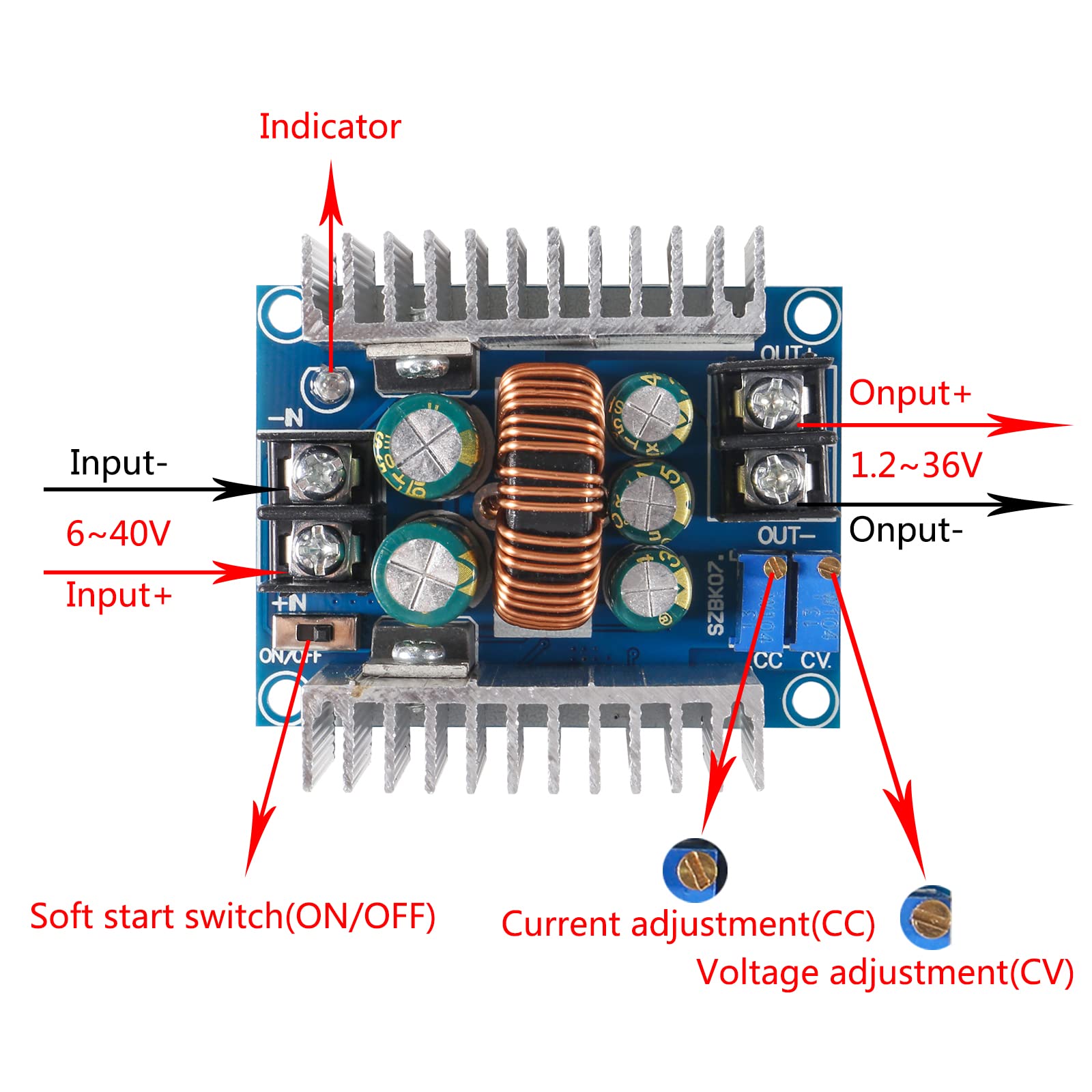 Amazon.com: QCCAN 2PCS 20A 300W DC-DC Buck Converter Step Down