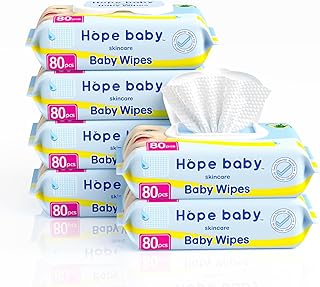 HOPE BABY Toddler Diaper Wipes, 480 Ct Baby Wipes Sensitive Pure Water Wipes Protection with Flip Top Dispenser, Hypoallergenic