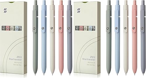 Miniatura 24 de FIOVER 5 bolígrafos de gel de secado rápido, punta fina, retráctiles, punta fina, tinta negra, escritura suave, para escuela, oficina, hogar