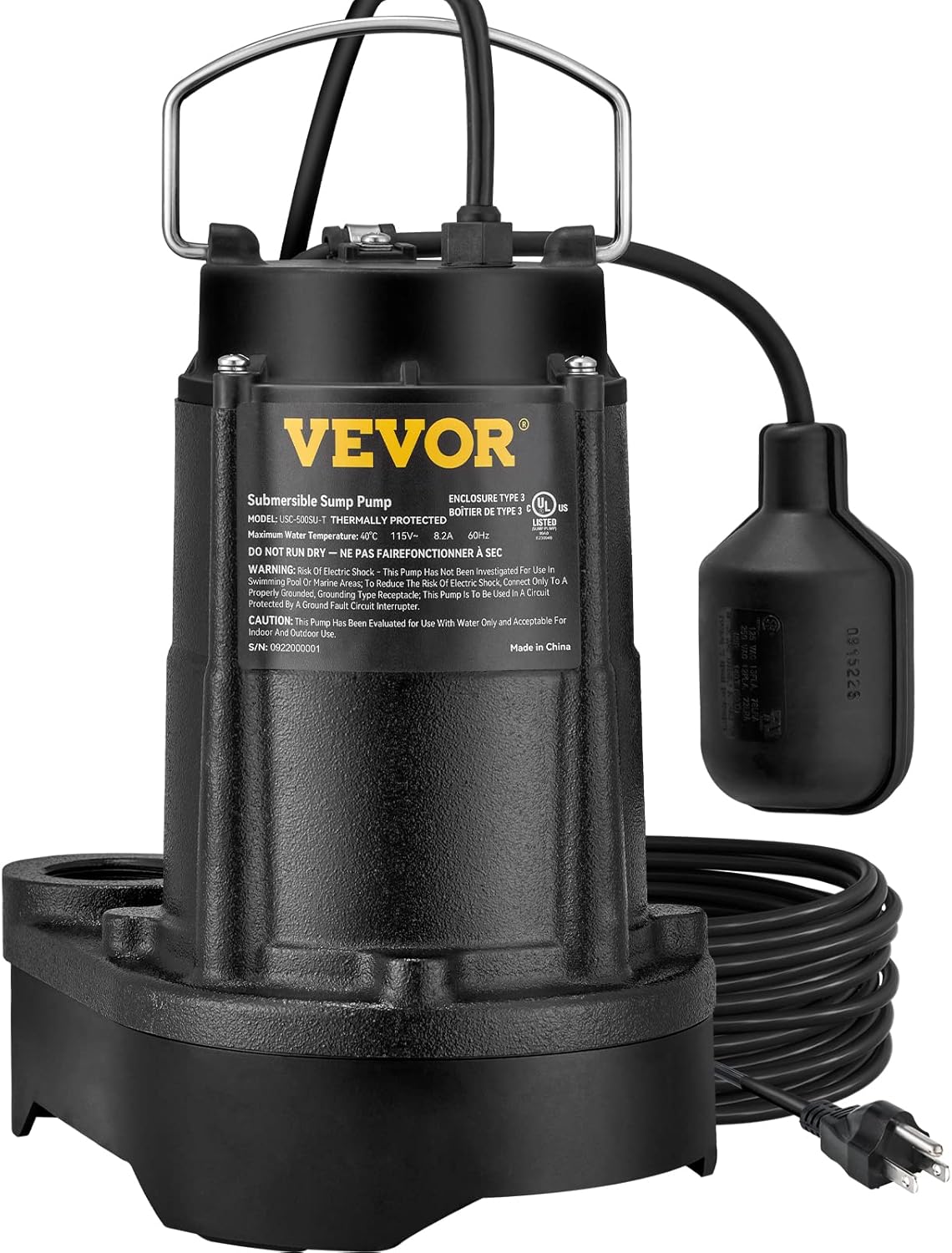 Bomba Sumergible Vortex Para Aguas Sucias Caprari MXV09M2-230V