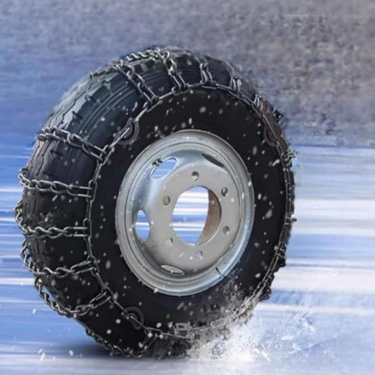 Snow Chains Tire Chains For Cars Suv Pickup Trucks - Quick Fit AND Easy Installation, Reusable Universal Emergency Traction Snow Chains 6.50-16 9mm 295/80R22.5