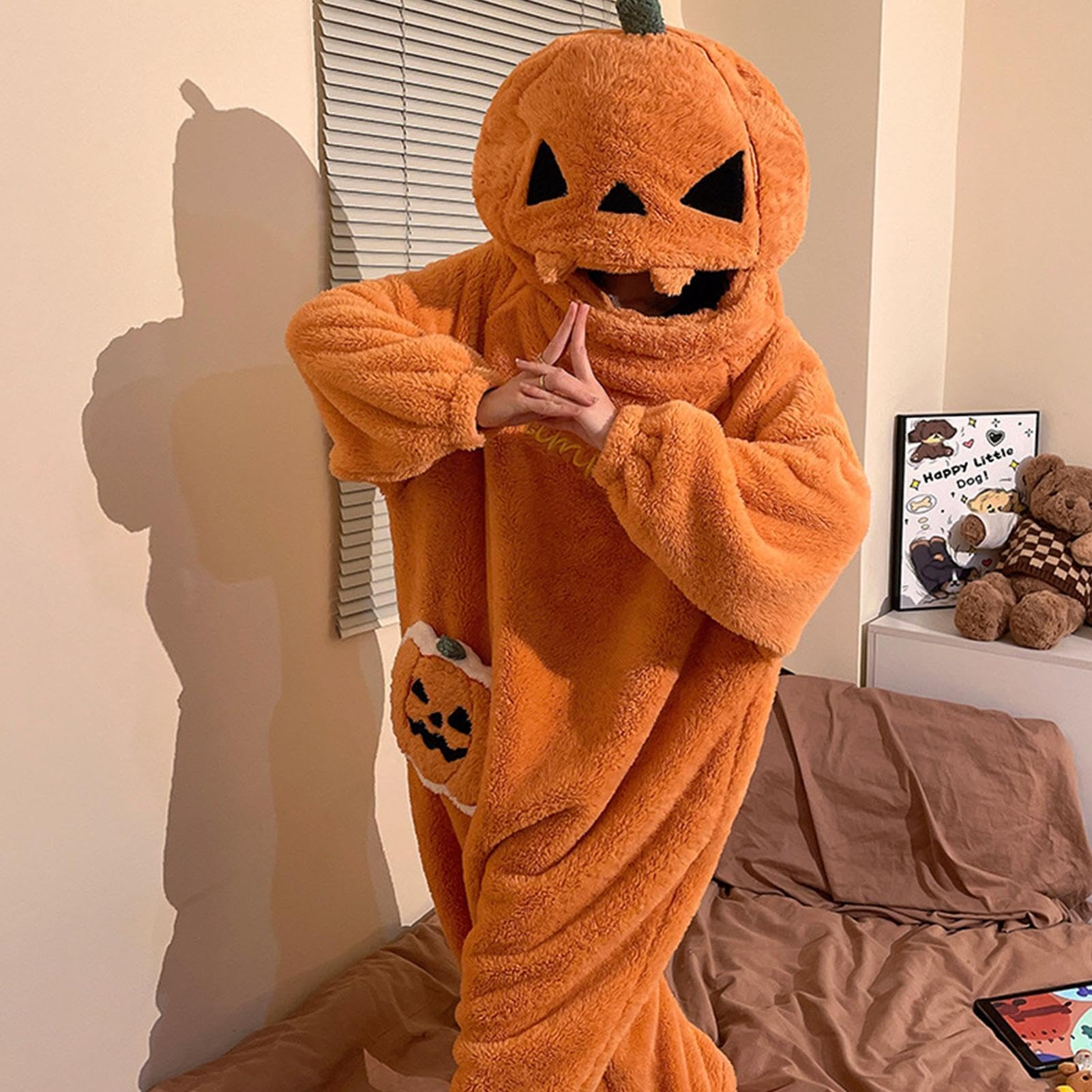 Generico Costume Intero Pigiama Morbido e Confortevole Indossabile | Coperta Con Cappuccio A Per Feste Di Halloween, Feste, Festival, Vacanze, Autunno, Falò, Spettacoli Teatrali, Casa, Scuola,