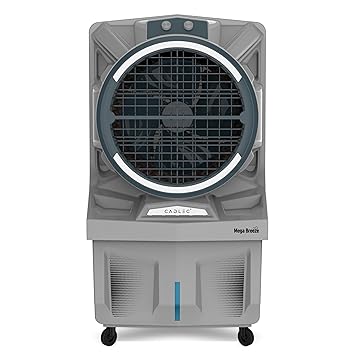 Cadlec MegaBreeze 125L Commercial Air Cooler For Home, High Speed Fan with Powerful Air Throw, Inverter Compatible, Anti-Bacteria Honeycomb Pad, 3 Year Warranty | Grey