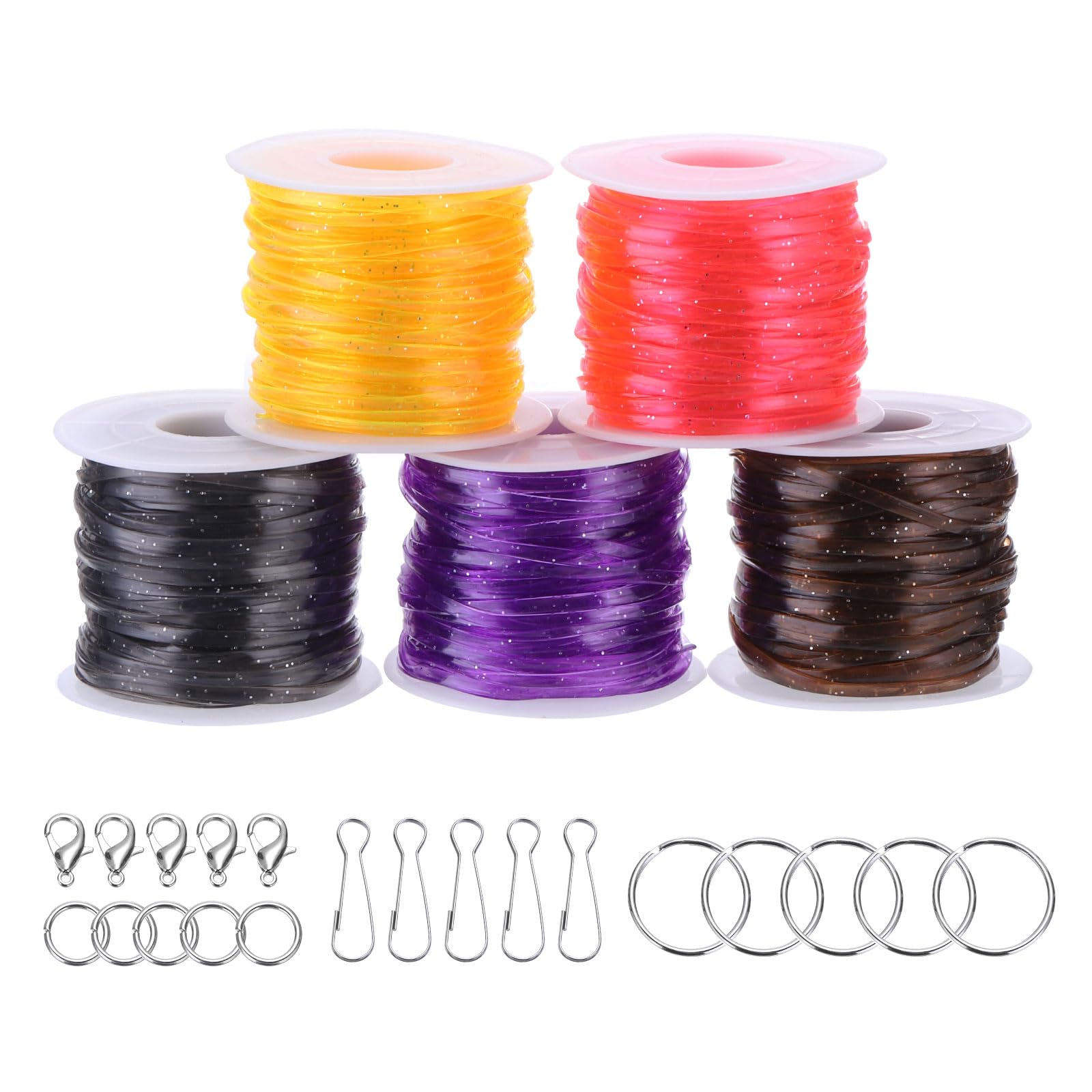 Cordon de laçage pailleté PATIKIL aux reflets brillants, fil plastique souple 5 couleurs