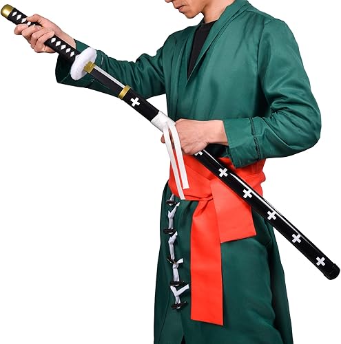 Miniatura 4 de Espada de cosplay de anime Trafalgar Law-White Sword Zoro de 41 pulgadas, con soporte de exhibición, para juegos de rol y colección