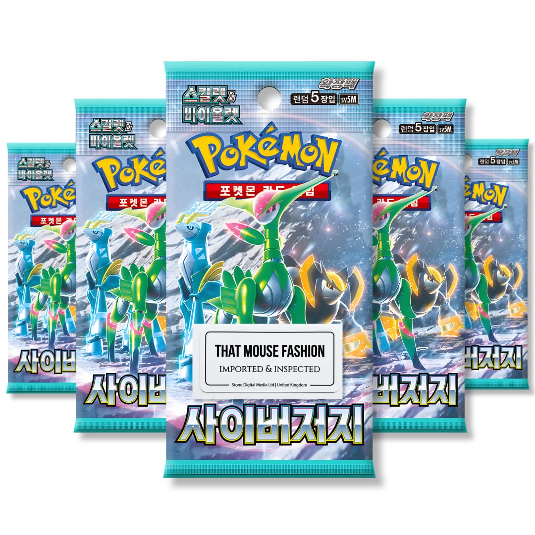 Temporal Forces Cyber Judge Korean 5 Booster Packs | TCYM Authenticated | Korean Pokemon Cards | Pokemon Temporal Forces Booster Packs | Pokémon Scarlet and Violet | That Mouse Fashion