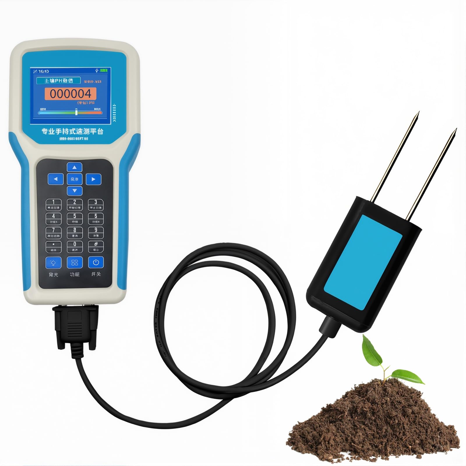 Bodentester 7-in-1, Digitales pH-Messgerät mit NPK, Feuchtigkeits- und Temperatursensoren für Gartenarbeit, Rasenpflege, Innen- & Außenpflanzengebrauch