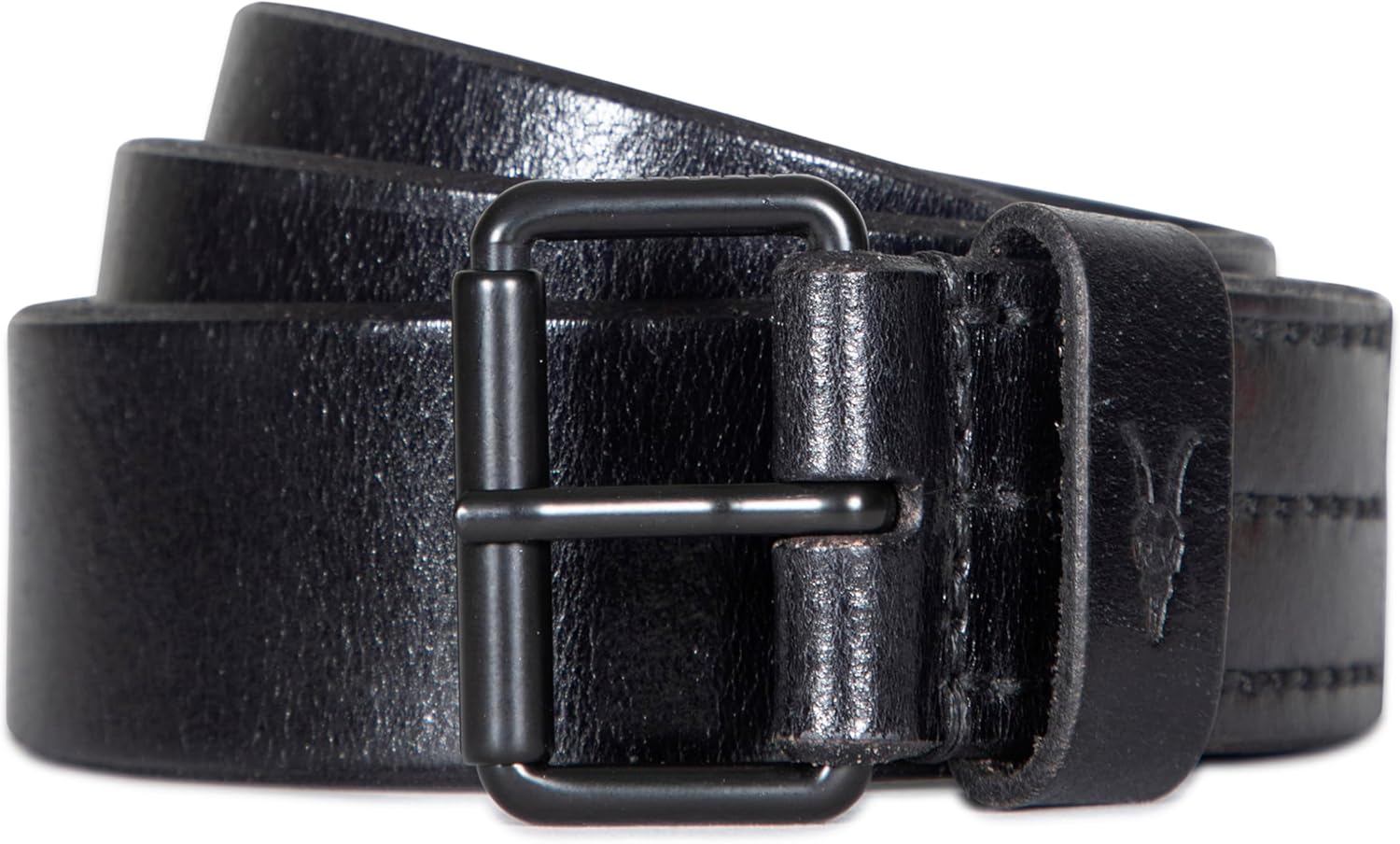 AllSaints Men’s 1.5 Inch Flat Strap Leather, Casual Belt with Matte Metal Buckle