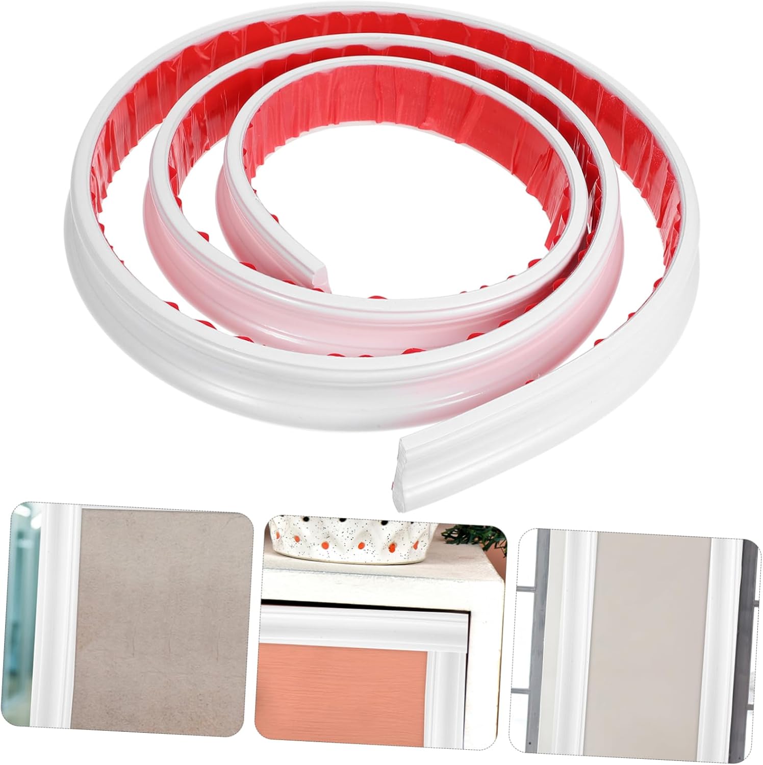 2m Self-Adhesive Wall Molding Easy Peel and Stick Chair Rail Protector for Home Decoration Wide for Walls and Mirrors Trim