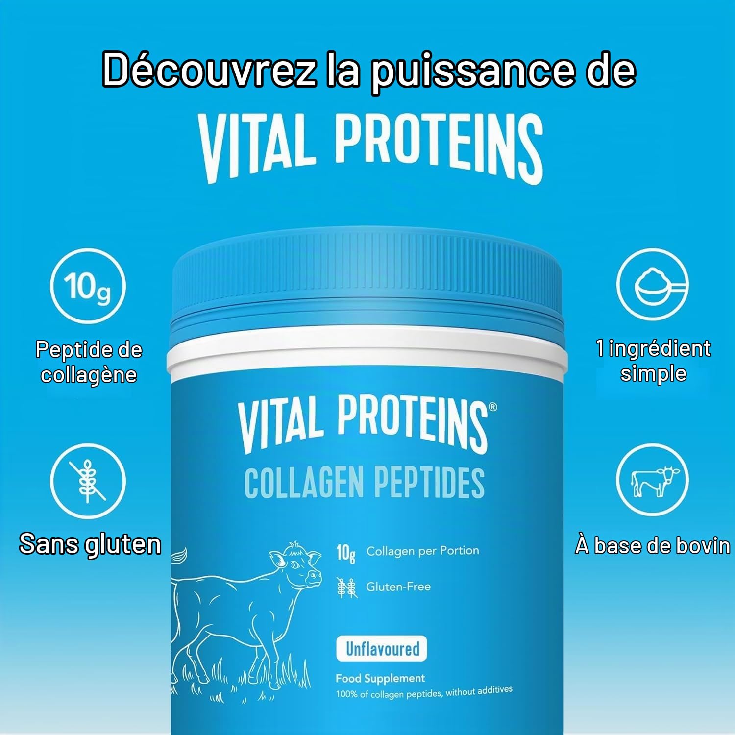 TONOMO Unflavored Collagen Peptides, 20 Ounce