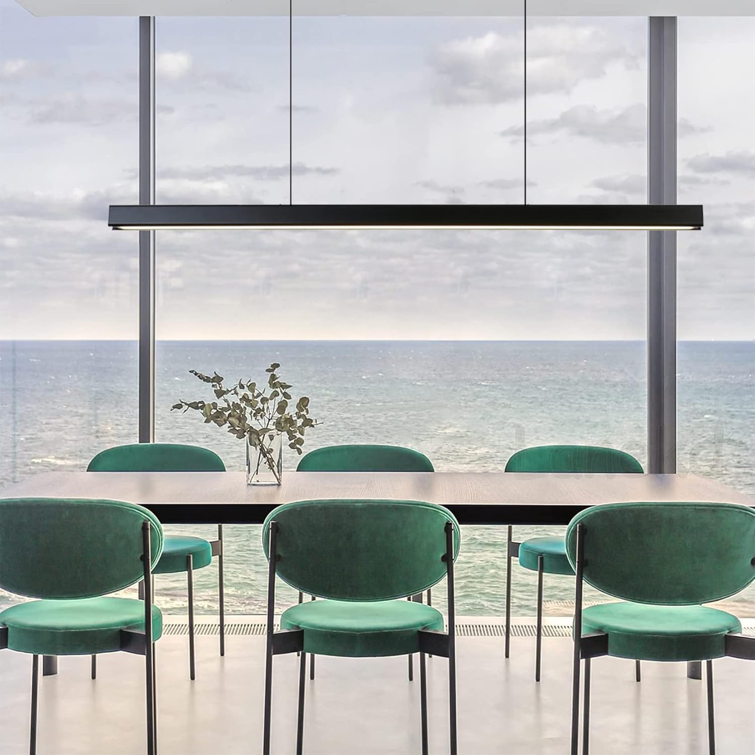 Lampadario Sospensione LED 120cm Nero - Dimmerabile Con Telecomando Per Cucina - Foto 6