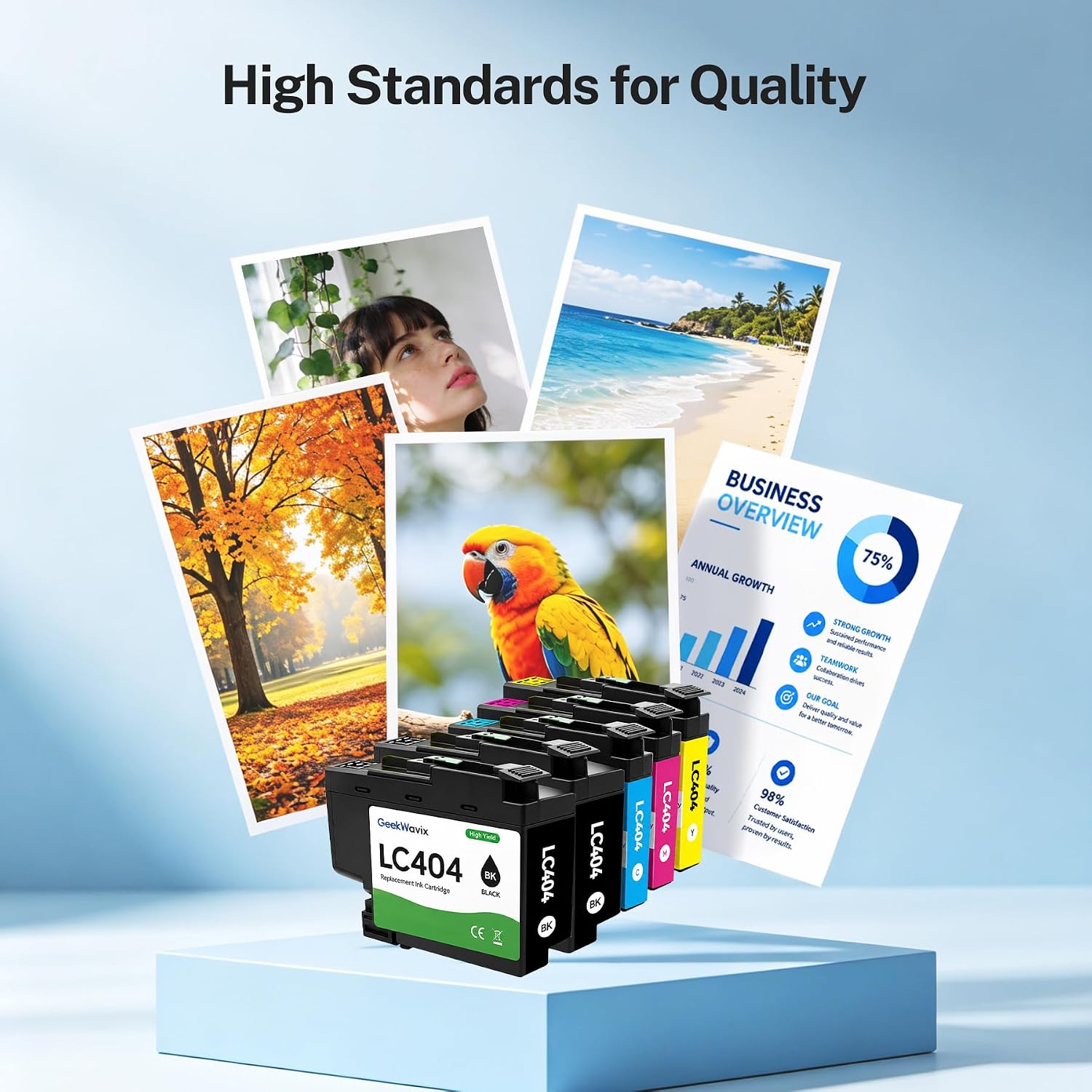 LC404 Ink Cartridges Replacement for Brother, High Yield Compatible Ink Cartridge Value Pack for MFC-J1205W & MFC-J1215W Printers, 4 Black 2 Cyan 2 Magenta 2 Yellow, 10 Pack image 4