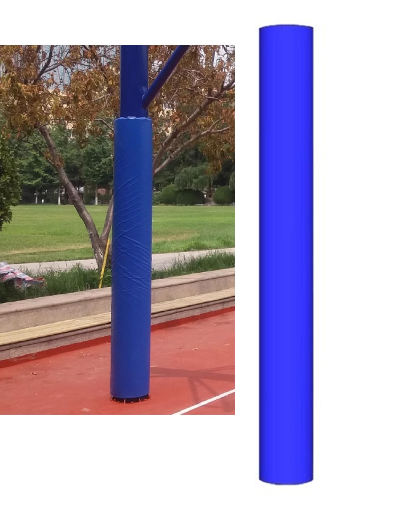 Copertura imbottita per colonne da cantina, cuscinetto di sicurezza da 1,8 m per palestra, sala giochi e canestro da basket, involucro protettivo per una maggiore stabilità e sicurezza