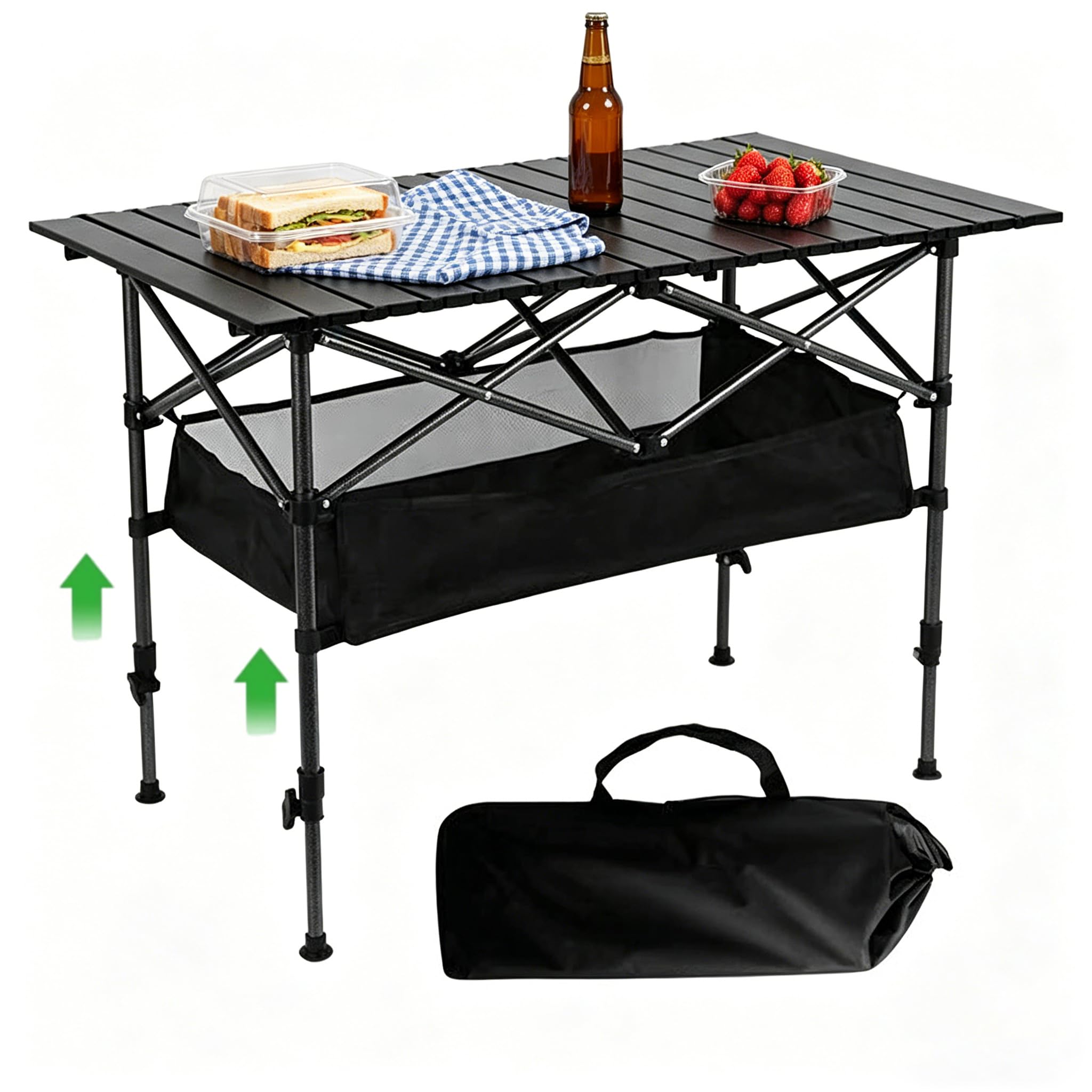 Table de camping pliable gain de place pour repas de 4 à 6 personnes