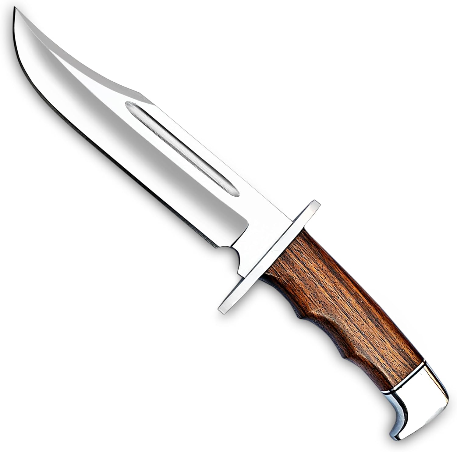 H & H BLADES Handmade D2 Steel 14 Inch Full Tang Bowie Knife with Leather sheath,Durable Wood Handle Hunting knife,Ideal For Bushcraft,Camping, Survival, Hunting & outdoor Adventures - Image 3