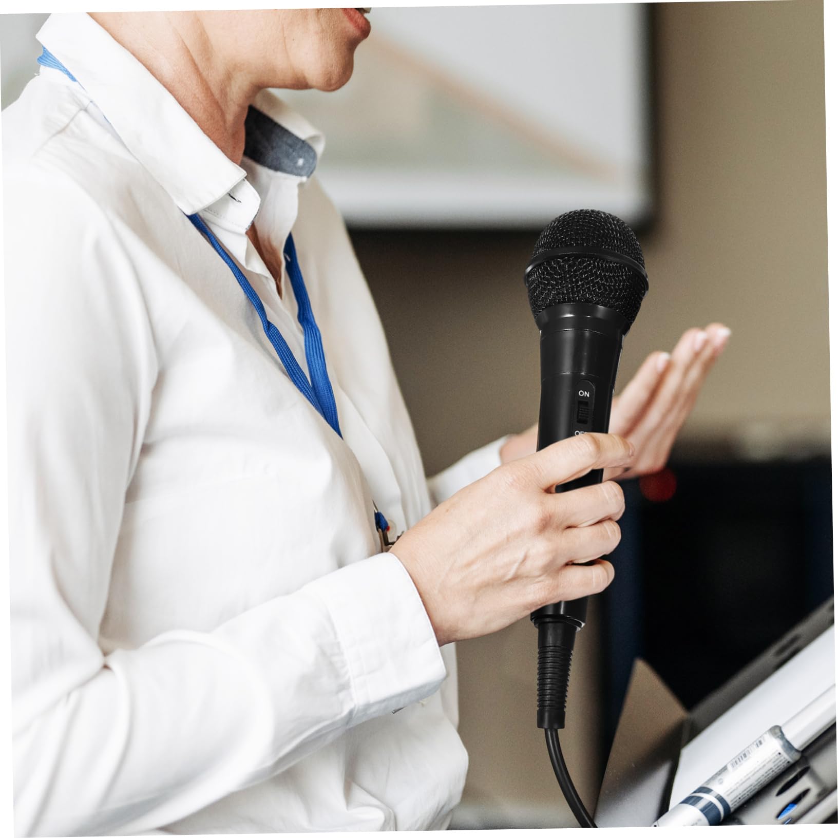 Hemoton Recording Microphone Handheld Corded Mic Live Streaming Dynamic Vocal Cable Phone Accessory