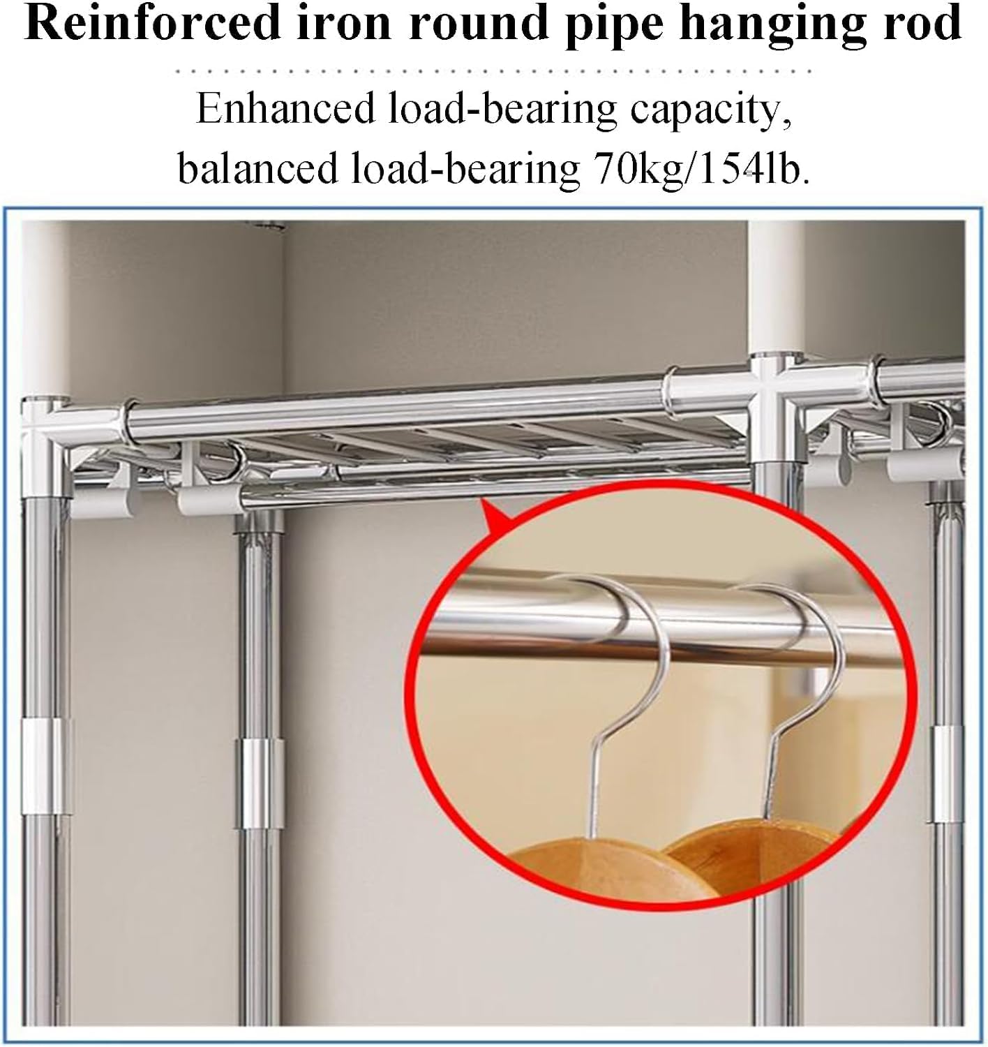 Portable Closet Portable Wardrobe Closet Steel Frame Wardrobe Closet Easy to Assemble Closets for Bedroom 146cm/168cm/207cm Clothes Closet Spacious