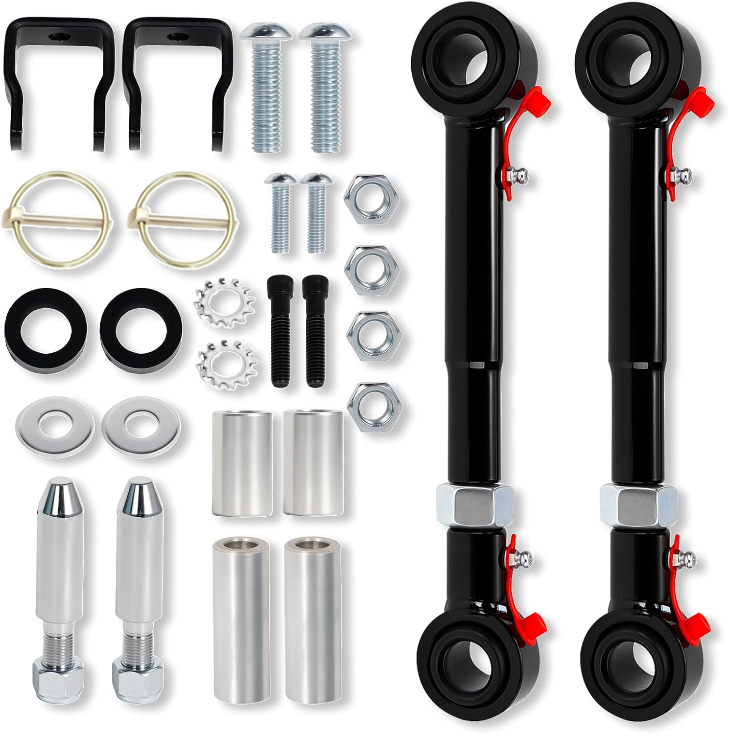 2PCS Front Stabilizer Sway Bar Link Quicker Disconnect System with 2.5" - 6" Lift for Jeep 1998 1999 2000-2002 2003 2004 2005 2006 Wrangler TJ, 1984 1986-2001 Cherokee XJ JP-9003-TJ