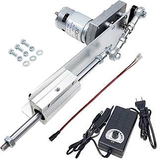JQDML Reciprocating Cycle Linear Actuator DC 24V 120RPM Variable Speed Adjustable Stroke 2CM-8CM High Torque Max 40 lbs,with Power Supply (24V80mm120rpm)