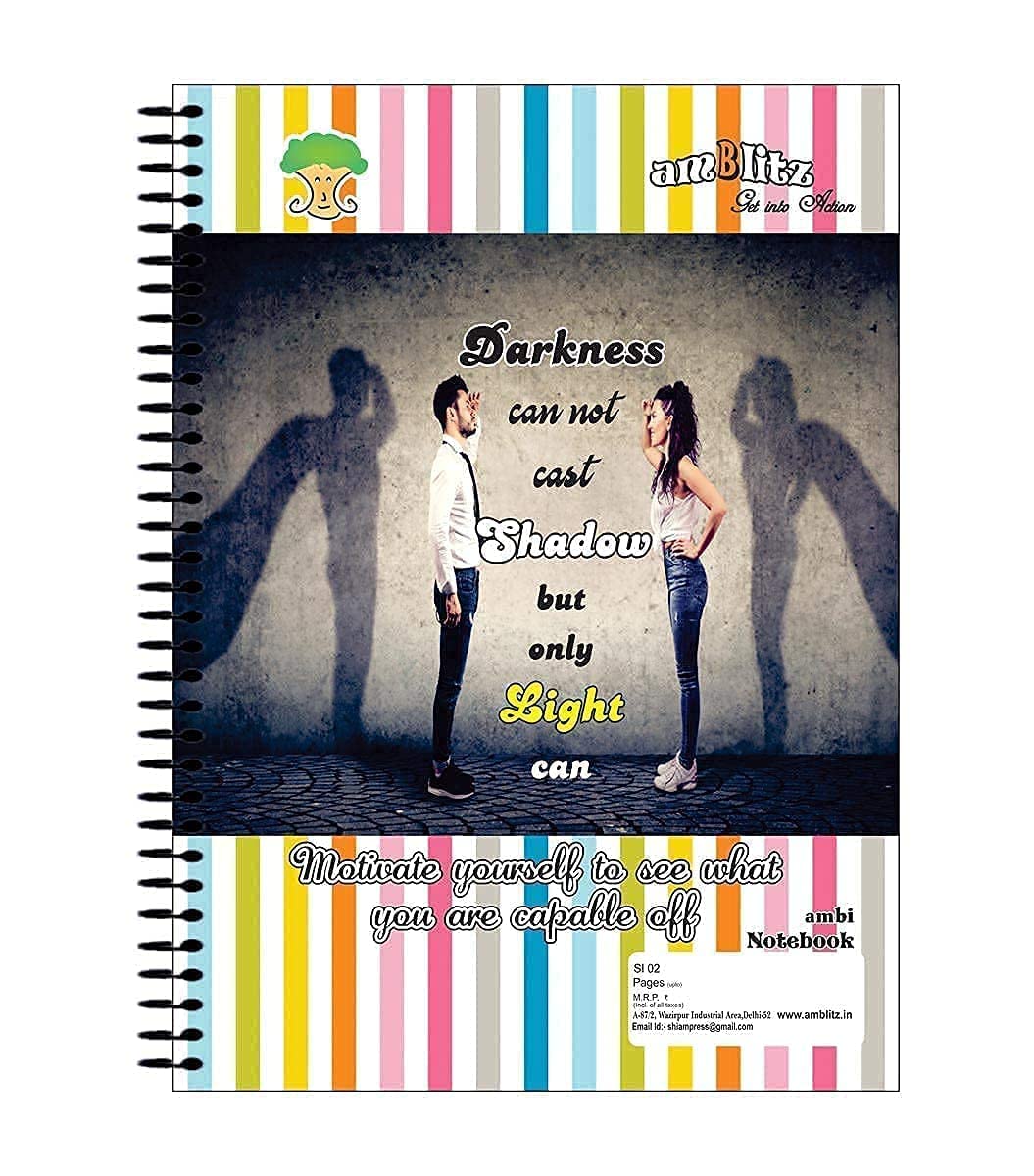 amblitz Cahier à spirales Mega 1000 pages, 6 sujets, 70 g/m², 22 x 28,5 cm. !! Pages lignées multicolores !!! Carnet arc-en-ciel !!!