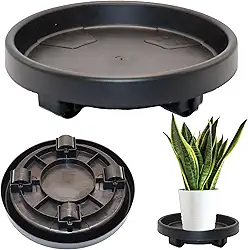 Suporte para Vaso Prato com Rodas 27cm Suporta até 60kg - Top Garden (Preto)