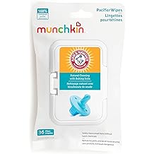 Munchkin Arm &amp; Hammer Pacifier Wipes - Safely Cleans Breast Pump Parts and Feeding Essentials for Baby and Toddler, 1 Pack, 36 Wipes