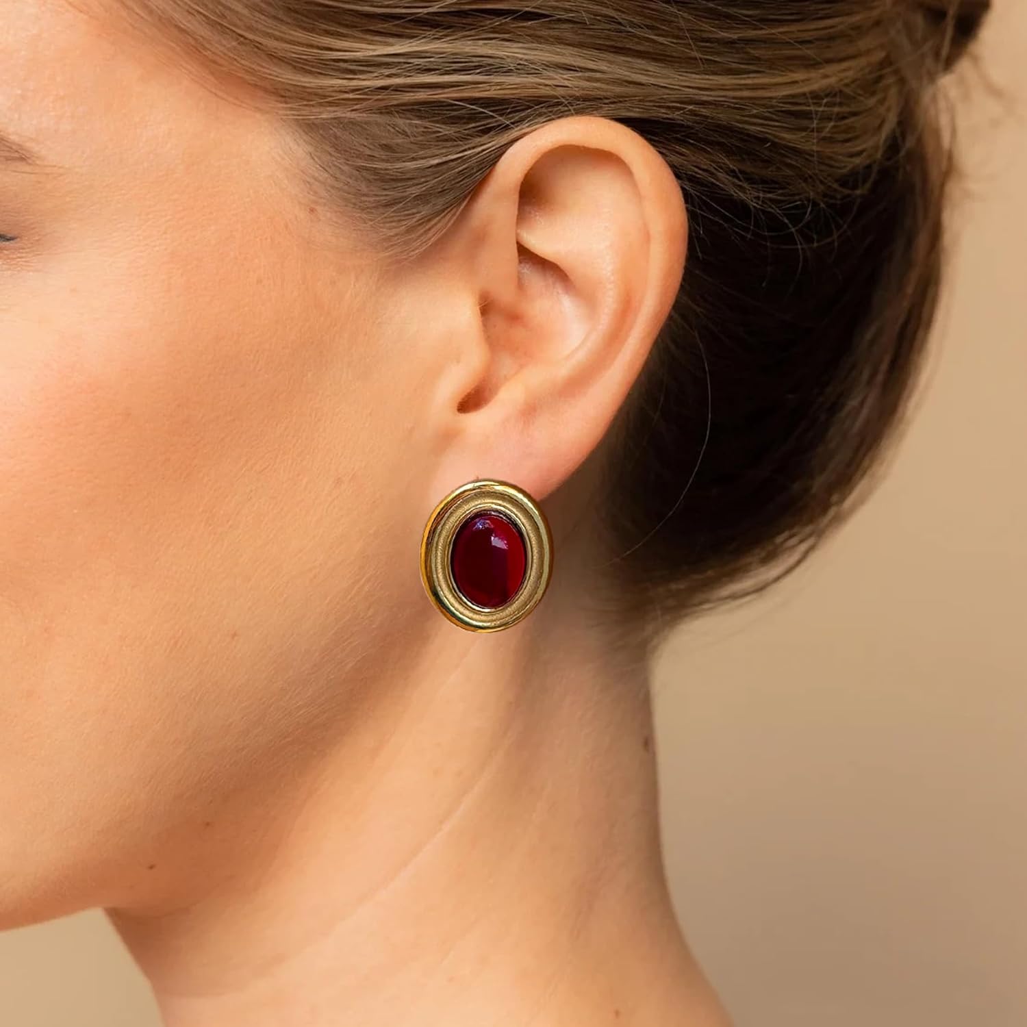 Chunky Gold Earrings for Women image 5 of 7 B0DTTWZNNB