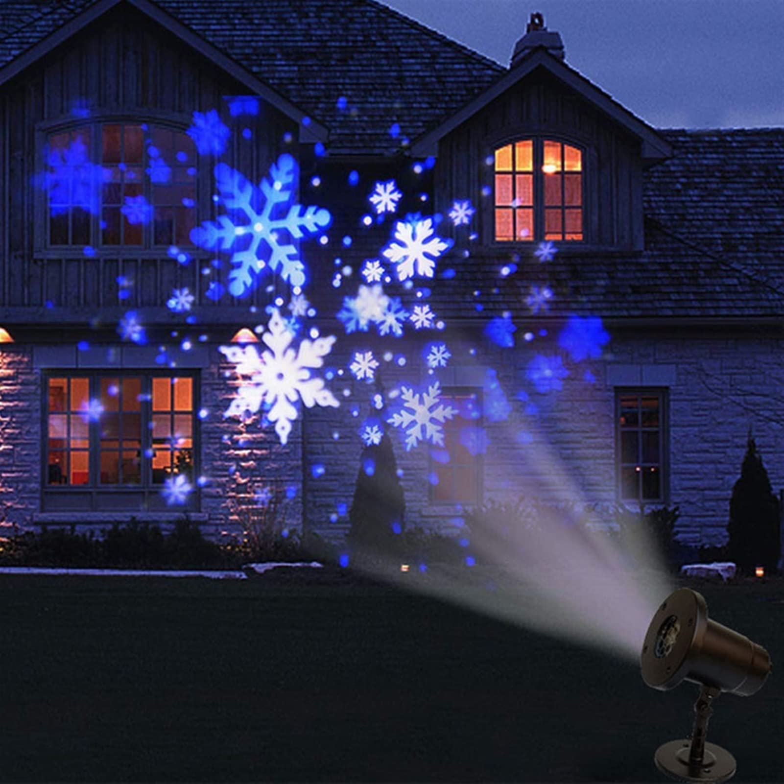 Weihnachten Schneeflocke Projektor Lichter Outdoor LED Schneefall Projektor Lichter Outdoor Party Hochzeit Schnee Fallende Landschaft Projektion Licht Lampen