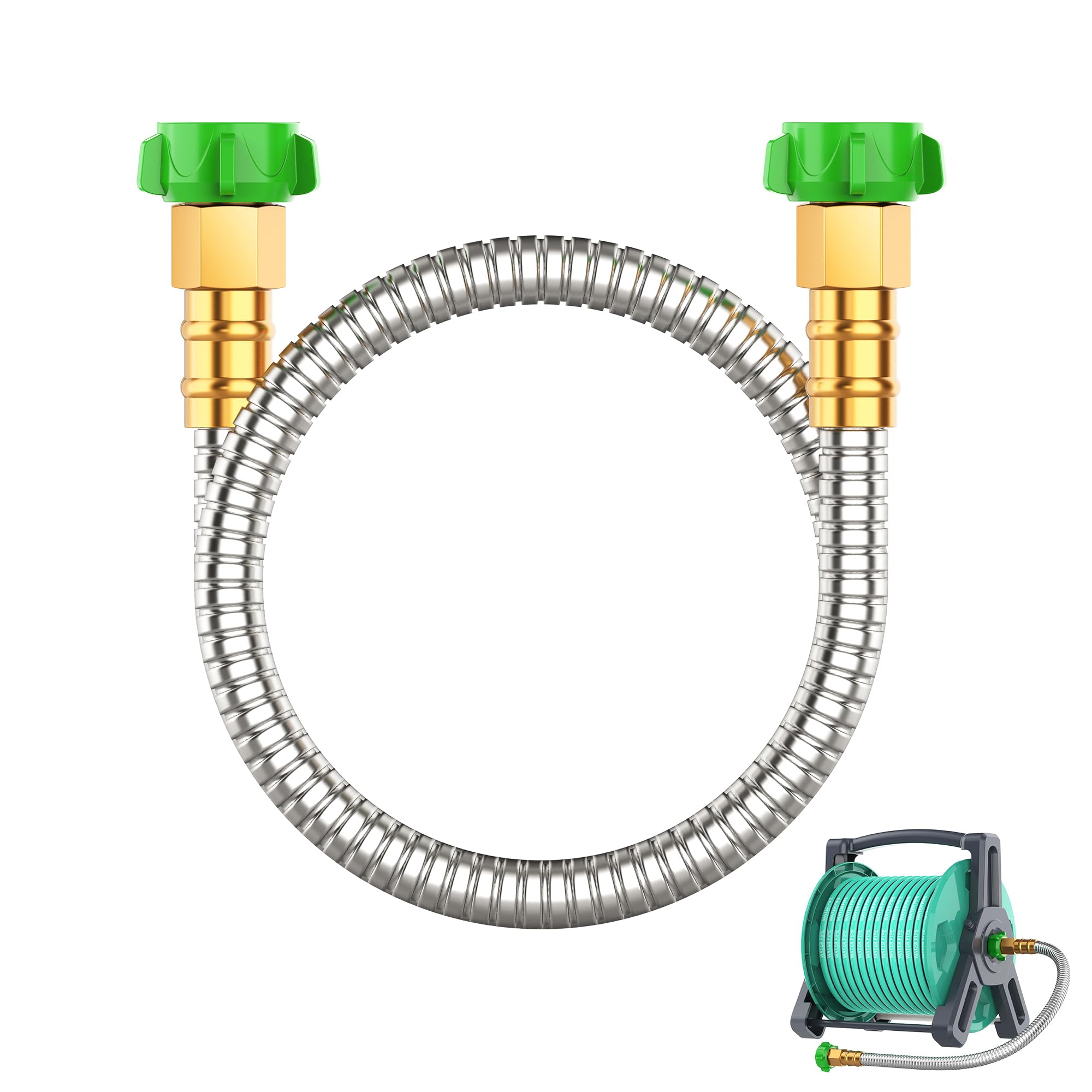 BlueGarden 3ft Short Metal Garden Hose