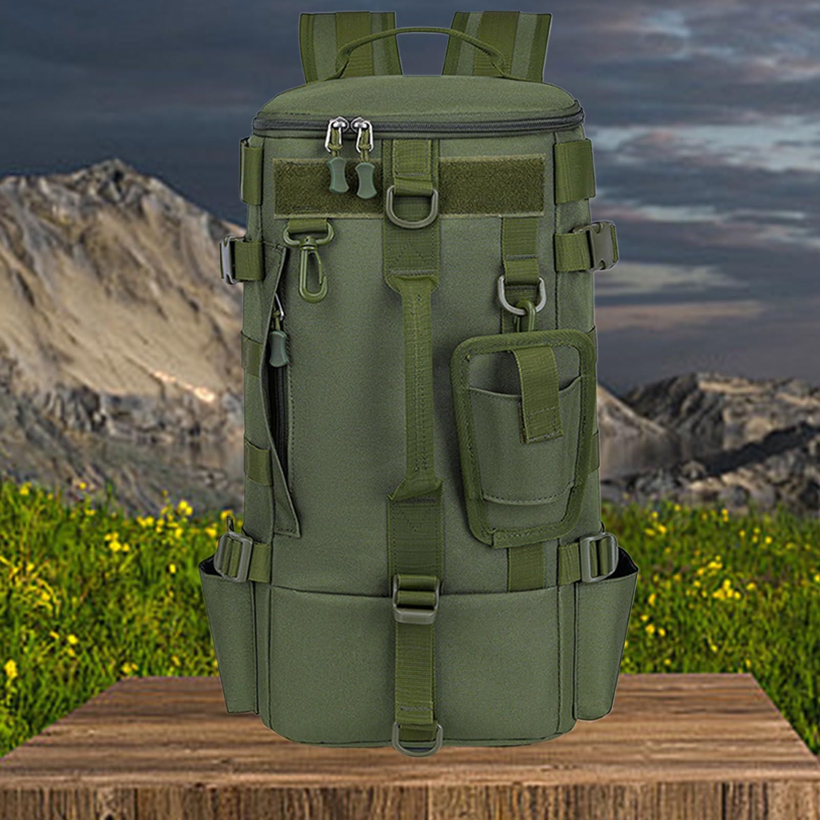 Fishing Tackle Backpack Angelzubehör Rucksack Mit Rutenhalter | Wasserdichter Survival Rucksack Mit Köderbox Für Kajaktouren Motorradreisen Jagdausflüge Camping Und Strandpicknicks