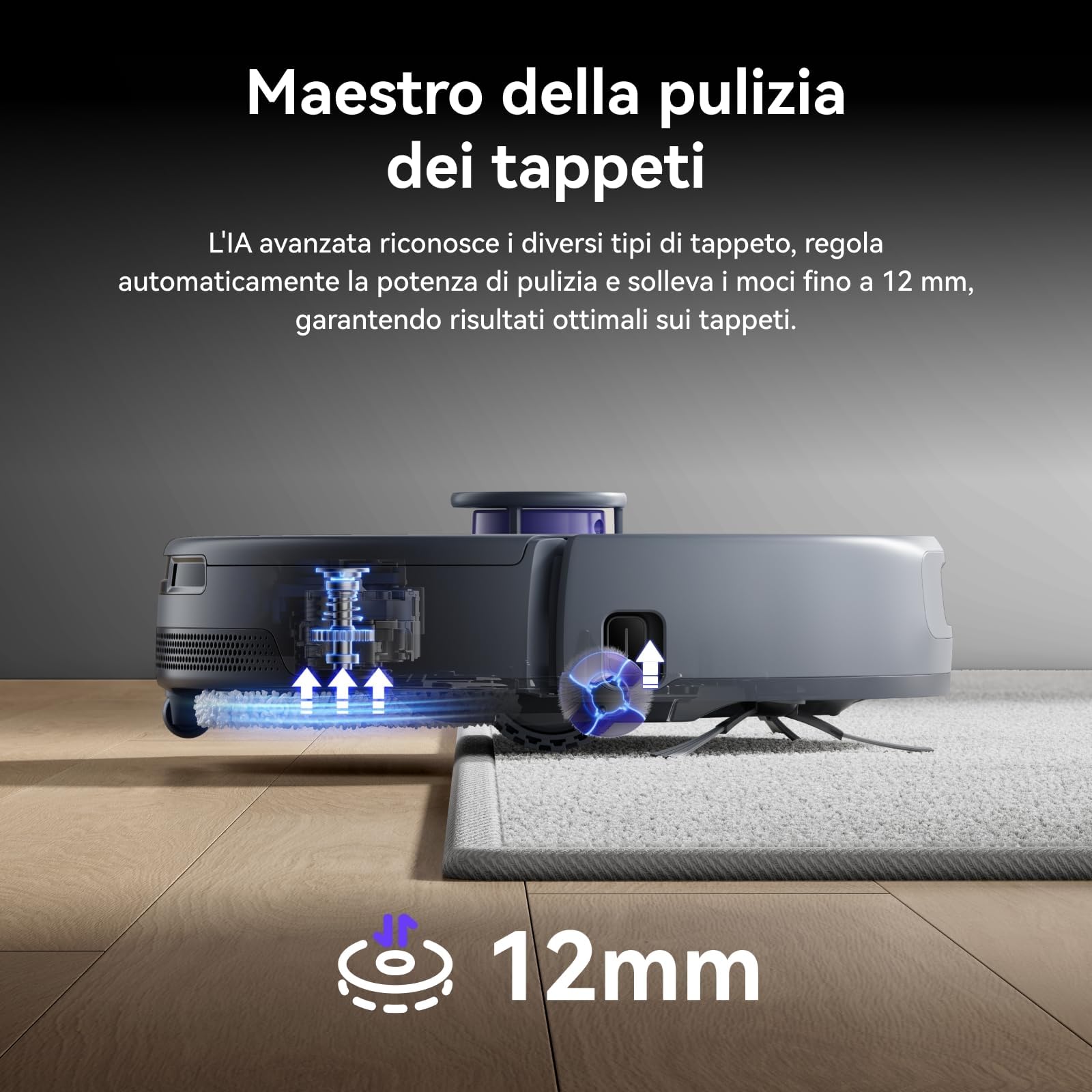 NARWAL Freo Z10 Ultra, Robot Aspirapolvere, Potenza di Aspirazione 18000 Pa, Estensione Mocio Dinamica, Sistema Anti-aggrovigliamento, Pulizia Intelligente con Separazione Umido e Secco