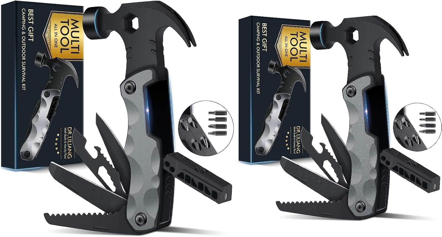 2 Pack 13 In 1 Survival Multi Tools Hammer Fathers Gifts For Dad