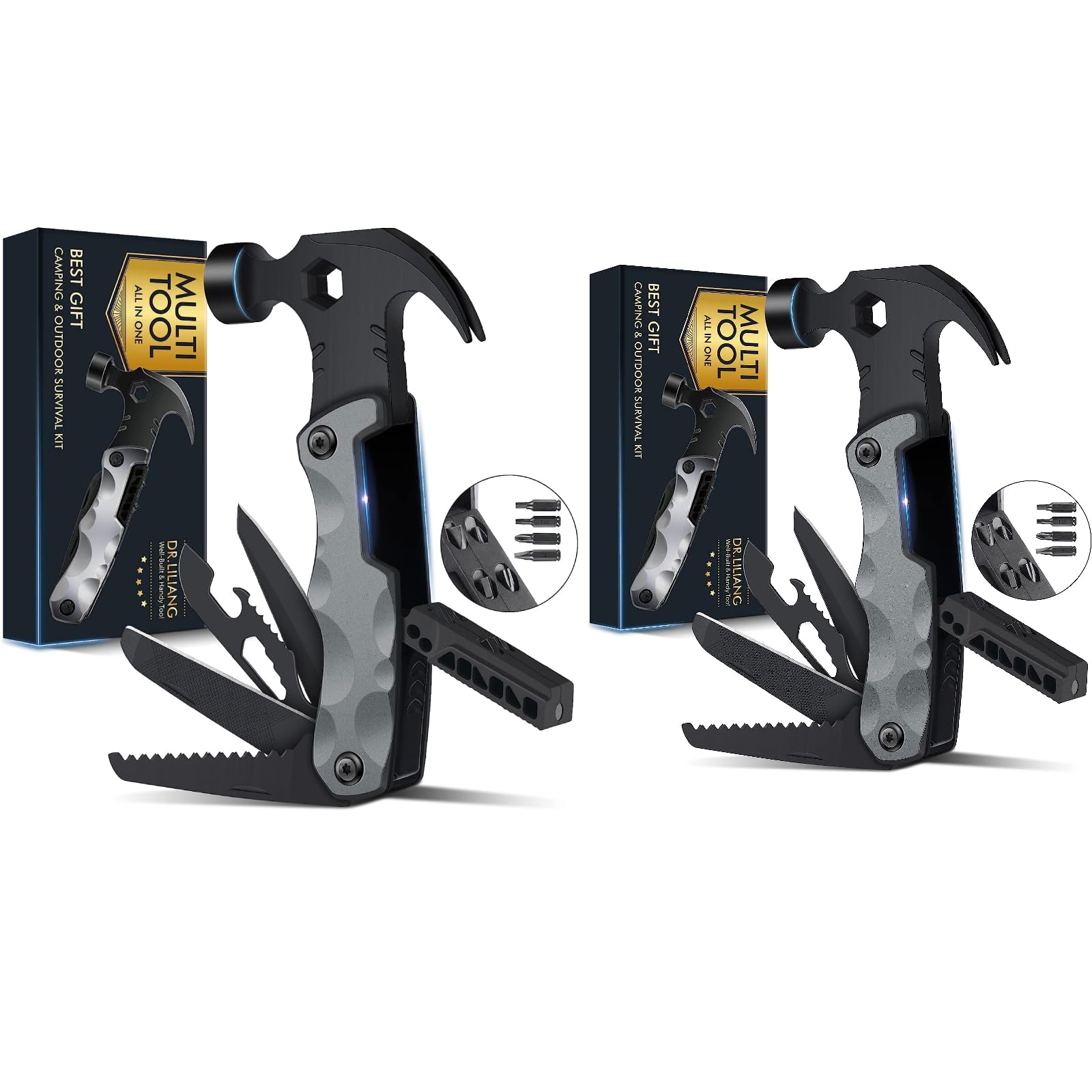 2 Pack 13 In 1 Survival Multi Tools Hammer Fathers Gifts For Dad
