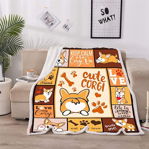 Miniatura 4 de Regalos de Corgi para los amantes de Corgi, manta de dibujos animados de perro Corgi, regalo para niños, niñas, adultos, amantes de Corgi, linda
