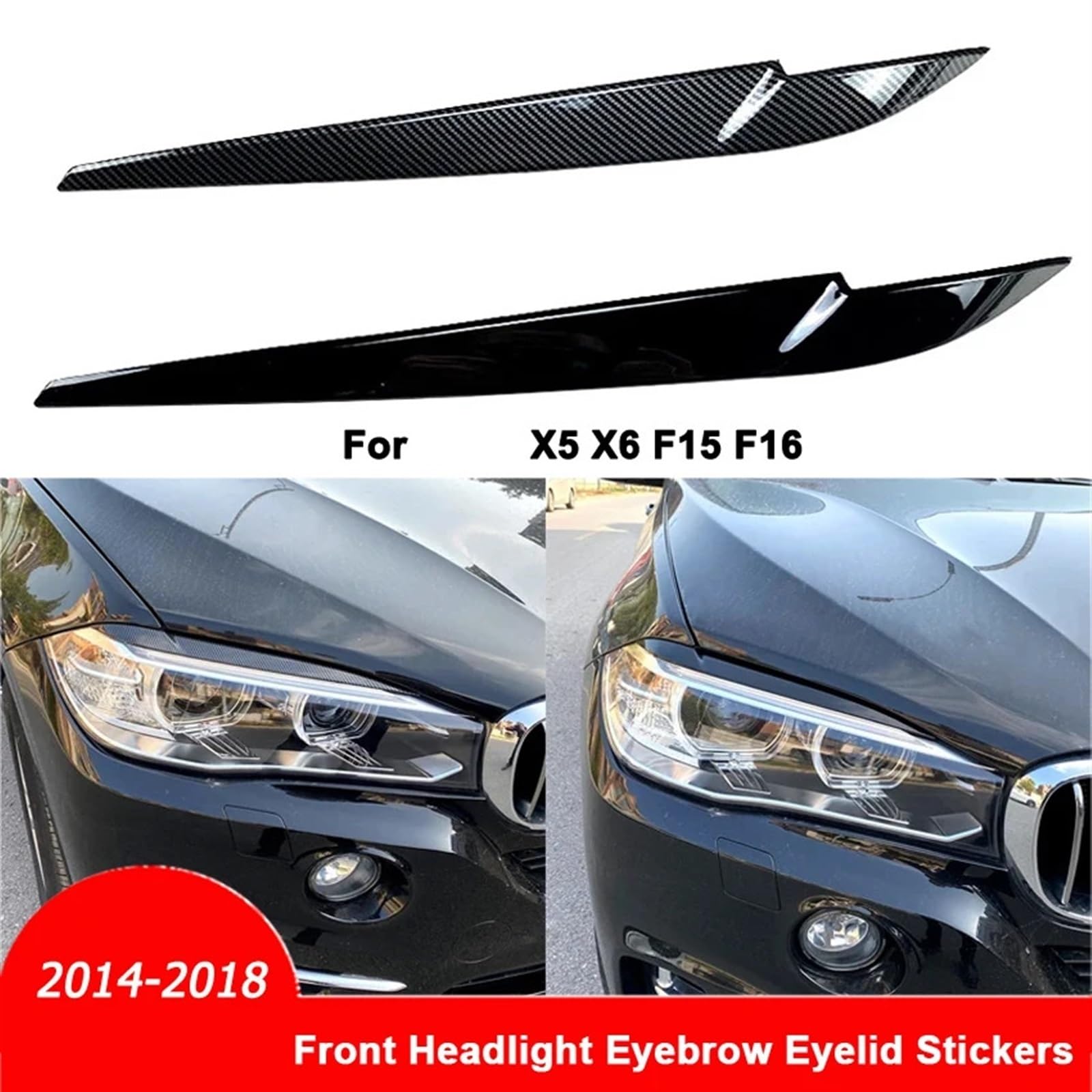 Dla X5 X6 F15 F16 2014-2018 Przedni reflektor Brwi Zewnętrzna
